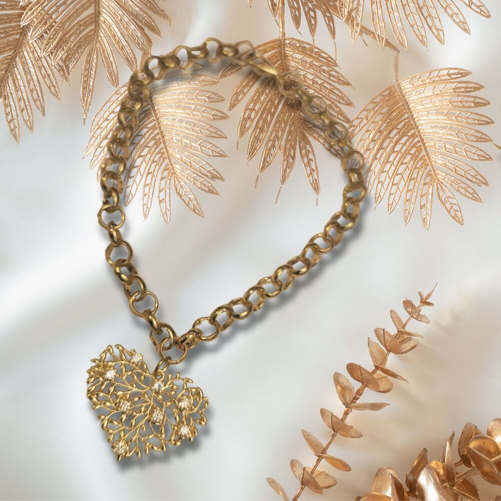 Heart Rhinestone Charm Bracelet - Picture 7 of 12